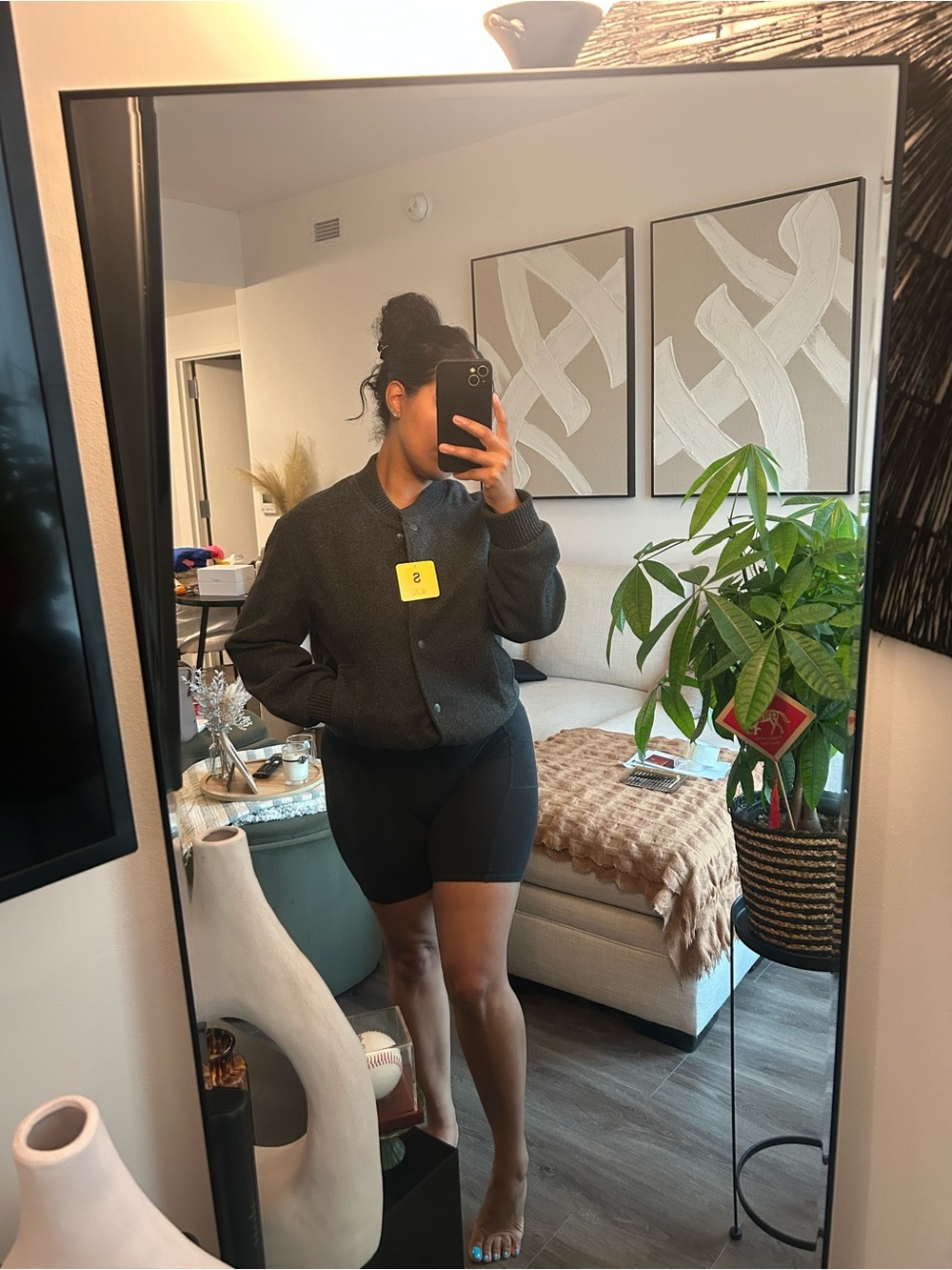 Well Worn Gray Bomber Jacket